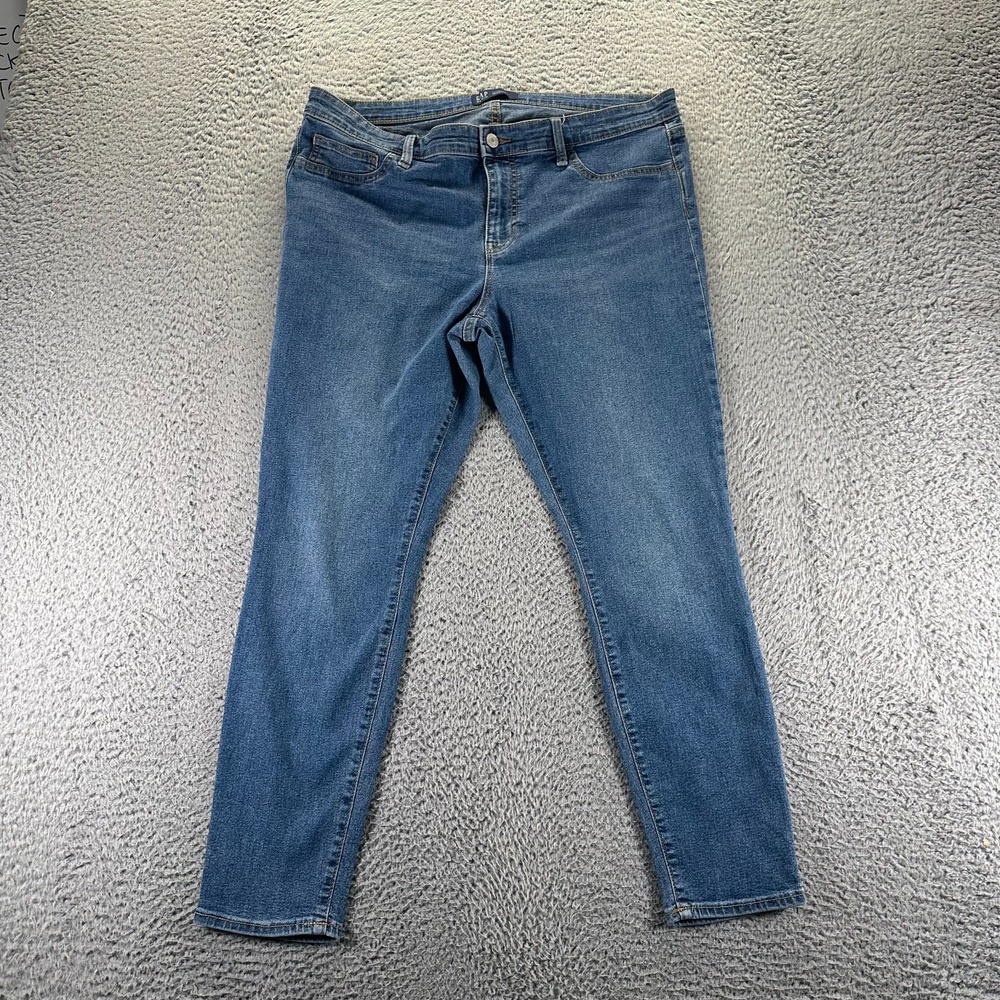 Gap Jeans Women's 14 Blue Cotton Denim Jegging Skinny‎ Mid-Rise Workwear Faded